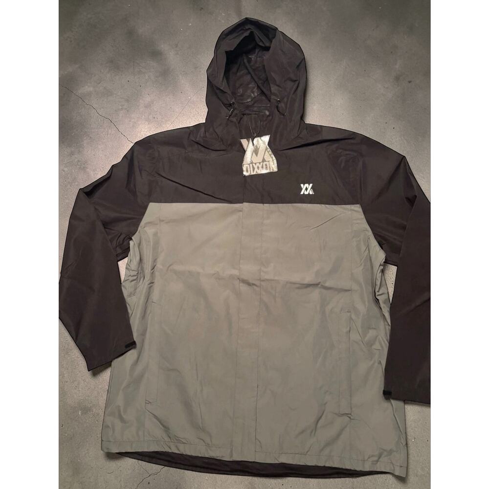 Dixxon Tech Jacket Men’s XXL Gray Black Hooded Waterproof Full Zip NWT